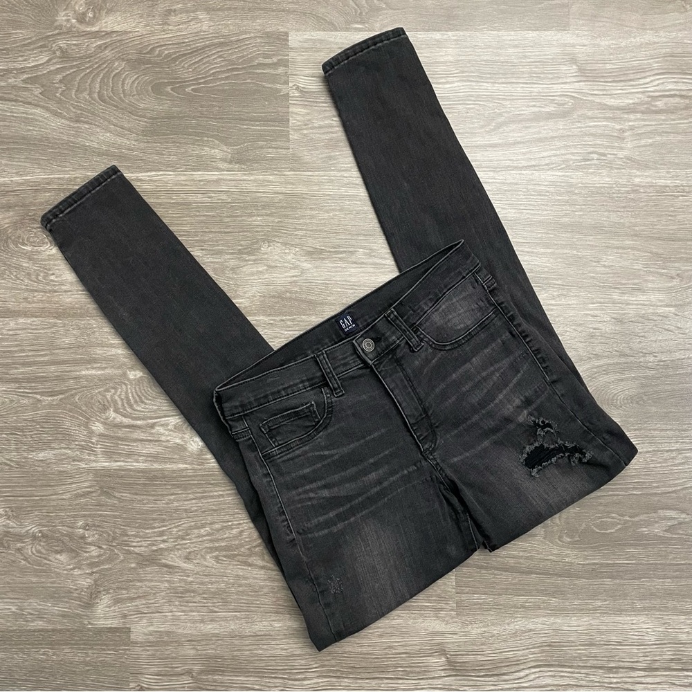 GAP Gray-Black Distressed Favorite Jegging Jeans Size 29 Tall